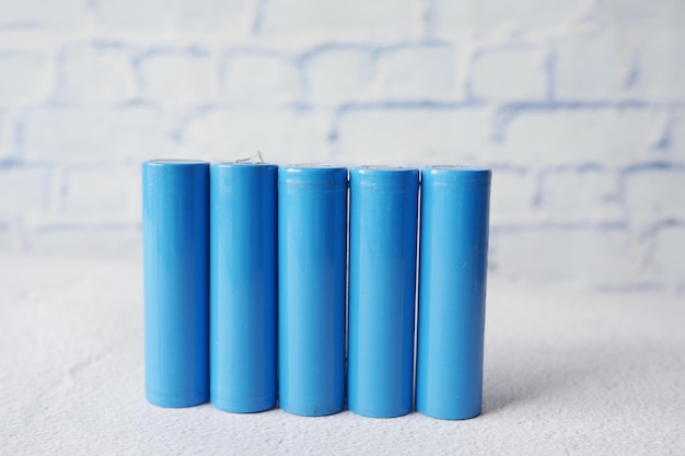 Close up of Batteries on table