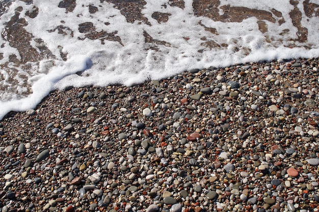 Close up of beach made of pebbles