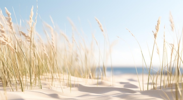 close up of a beach near some grass and sand