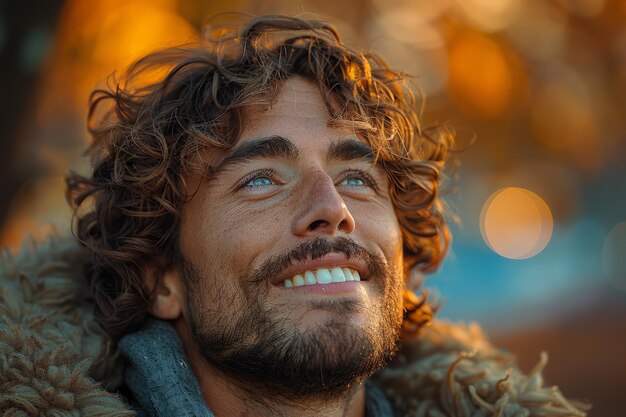 Close Up of Bearded Mans Face