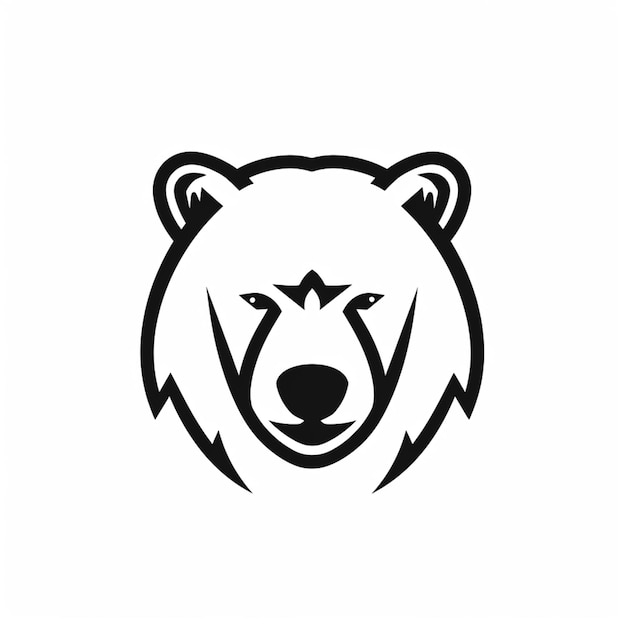 A close up of a bears head with a white background generative ai