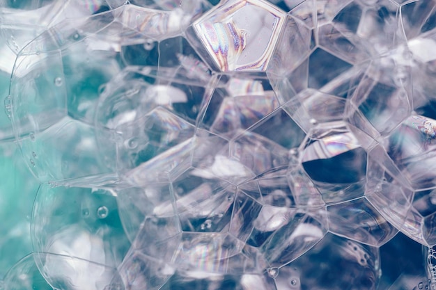 Близкий взгляд Красивые абстрактные мыльные пузырьки Фонный рисунок для дизайна Макрофотография