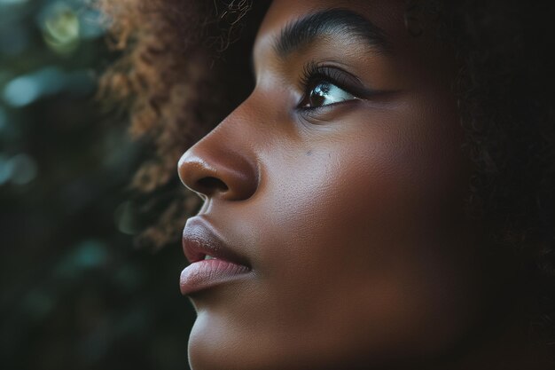 Close up of beautiful african american woman concept of hope