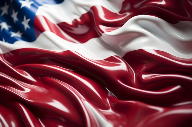 Photo close up on beautiful american flag wave