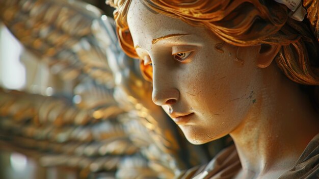 Photo close up of a beautiful angel statue suitable for religious themes