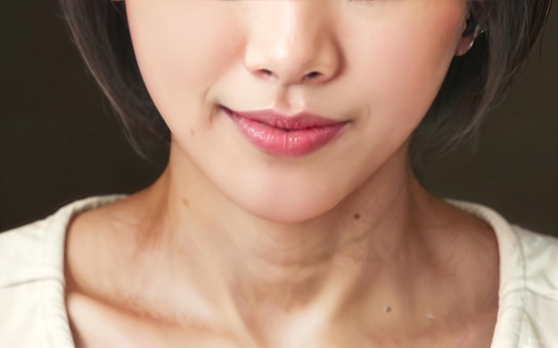 Close up of beautiful asian woman generative AI