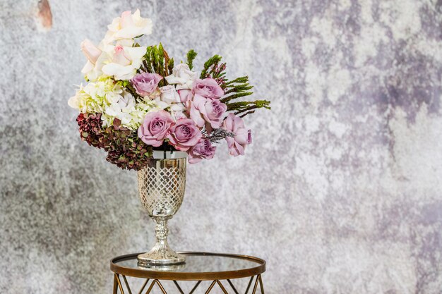 Close-up. Beautiful bouquet of fresh flowers.