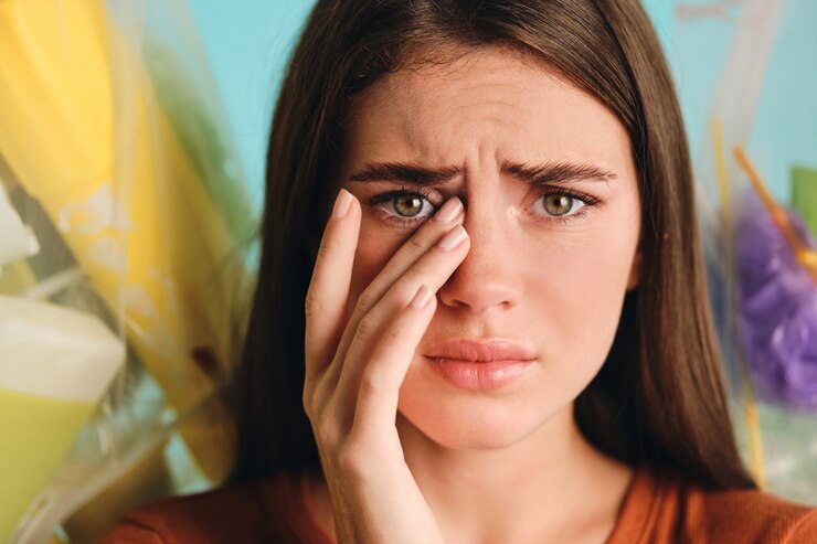 Close up of beautiful crying girl