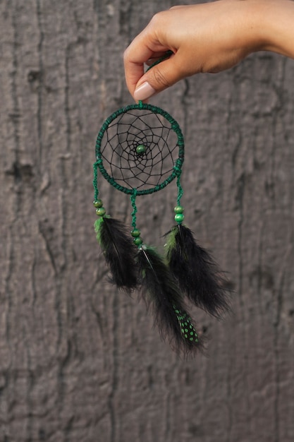 Photo close up on beautiful dreamcatcher