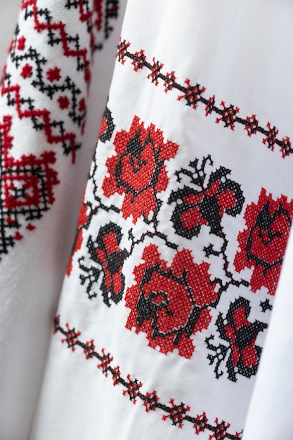 Photo close up beautiful embroidered shirts