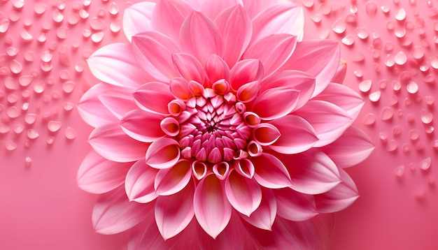 Close up of beautiful flower on pink background and copy space