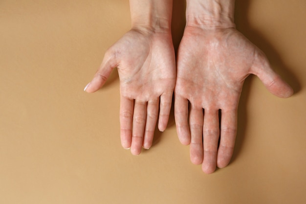 Close up on beautiful hands gestures isolated