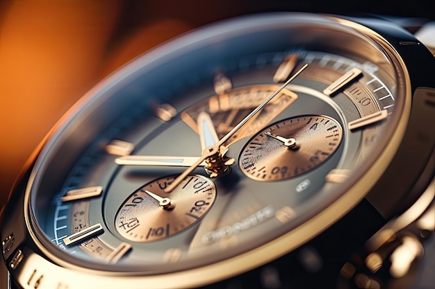 Photo close up of beautiful luxury watch watch background