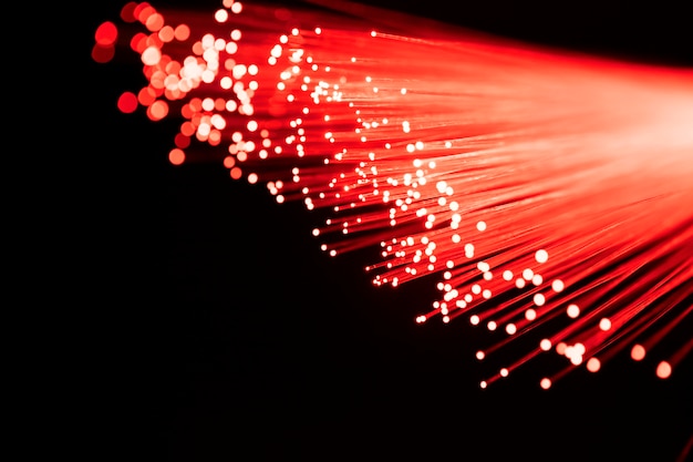 Close up on beautiful optical fiber details