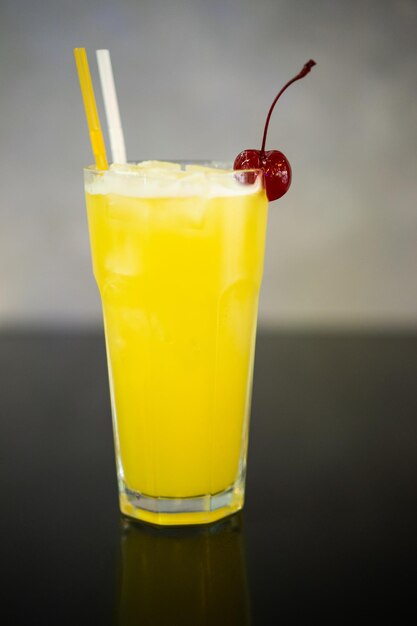 Close up of a beautiful photo of a cocktail at the bar