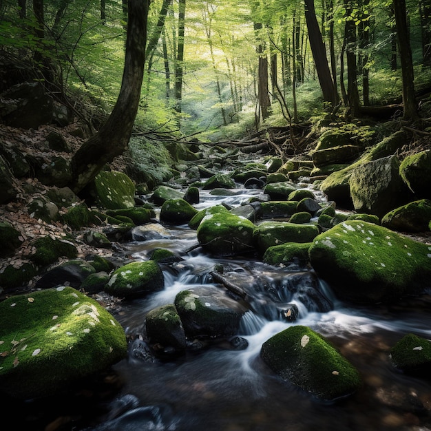 Close up of a beautiful spring stream