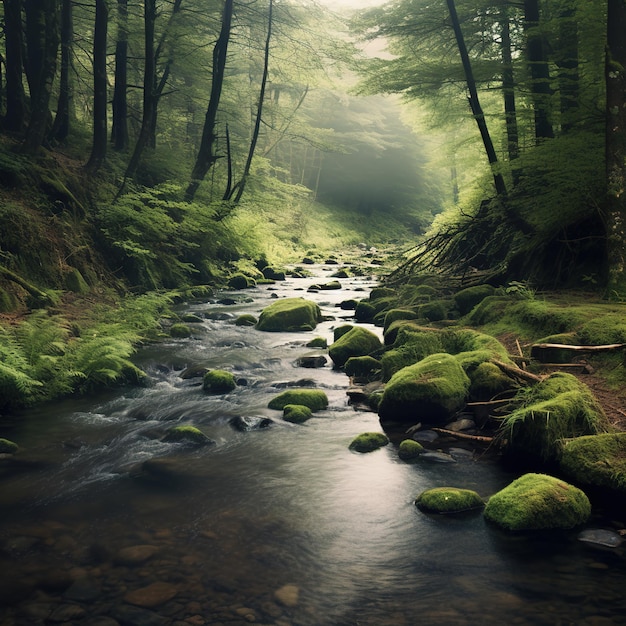 Close up of a beautiful spring stream