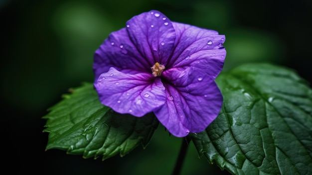 Близкий взгляд на красивые фиолетово-фиолетовые цветы Генеративный ИИ
