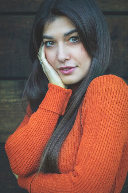 Close-up of a beautiful woman