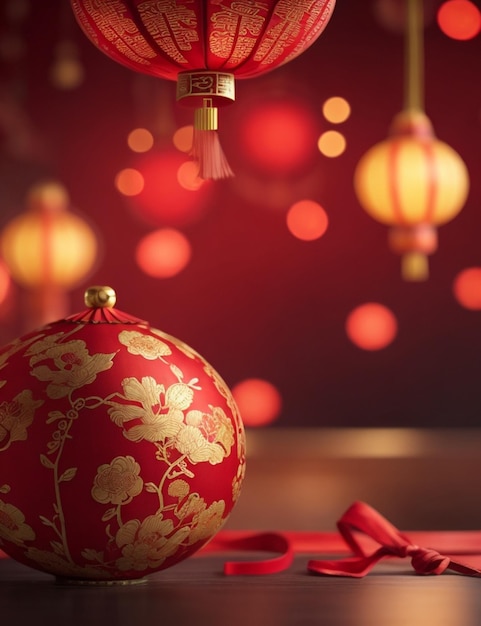 Close up of beautifully Chinese New Year on cozy blurred background wallpaper 8k