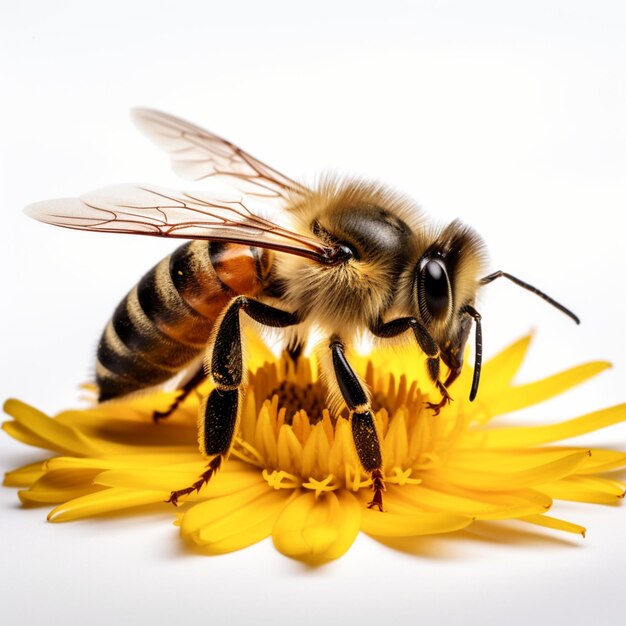 A close up of a bee on a flower