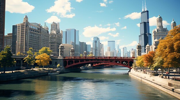 Close-up beeld van de binnenstad van Chicago brug