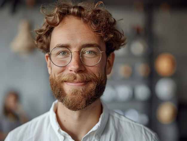 Foto close-up beeld van een persoon die een bril draagt