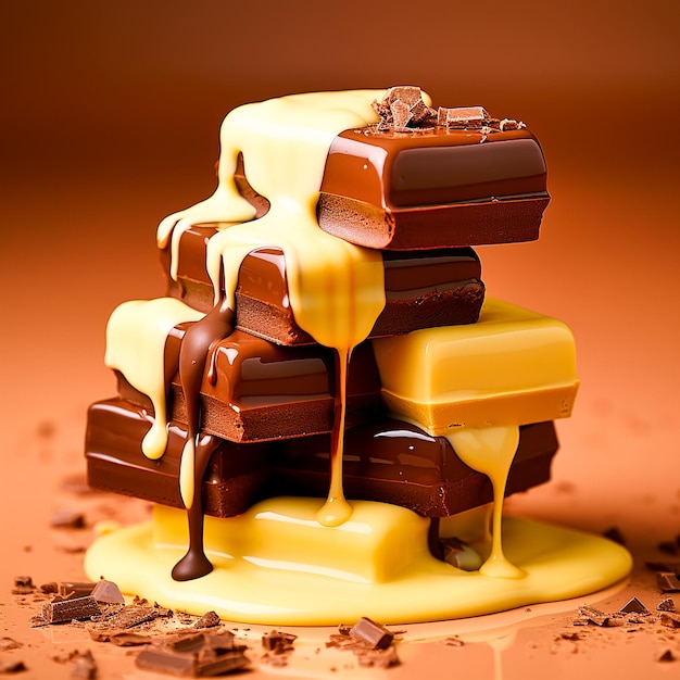 Close-up beeld van heerlijke chocolade concept gegenereerd door AI