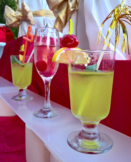 Close-up of beer glass on table