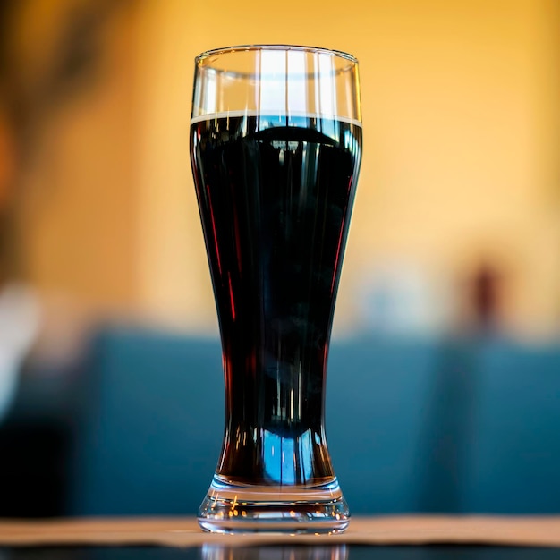 Photo close-up of beer glass on table