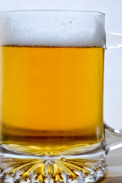 Close-up of beer glass