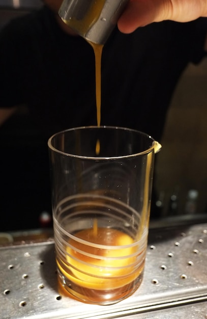 Photo close-up of beer in glass