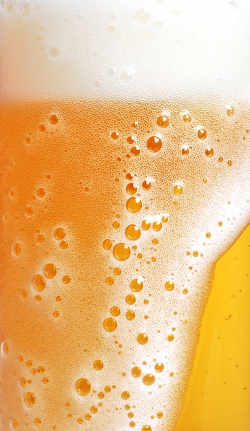 Close up of beer with foam