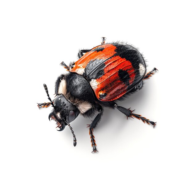 Photo close up of a beetle on white background generative ai