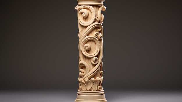 Close up beige stone column