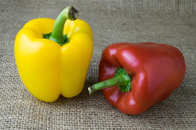 Close-up of bell peppers on table