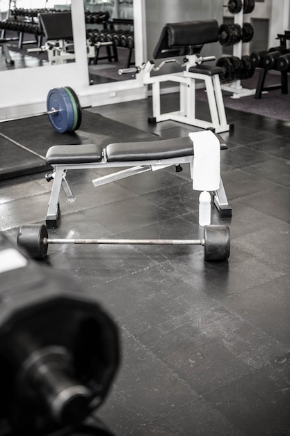 Close up of a bench in a gym