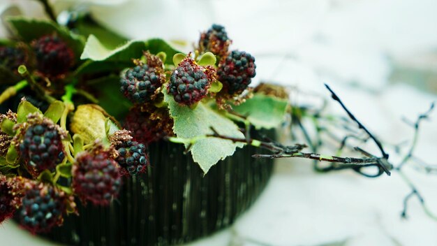 Photo close-up of berries on table