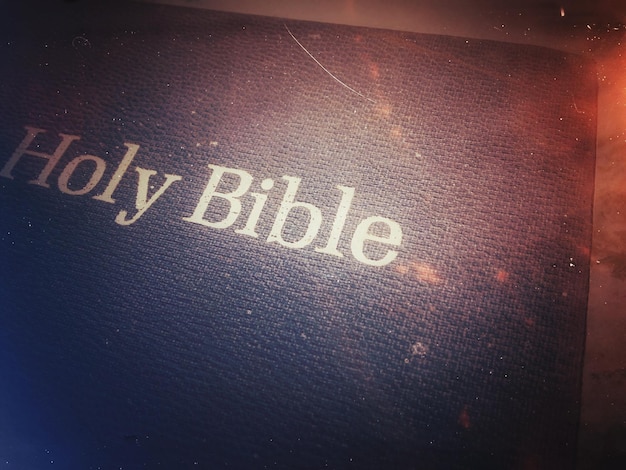 Close-up of a bible