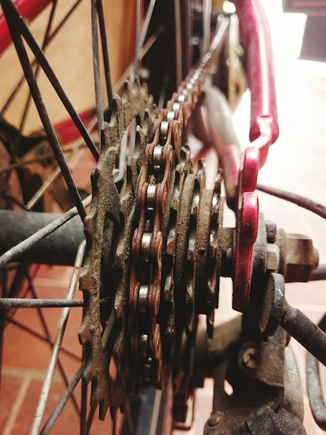 Photo close-up of bicycle chain