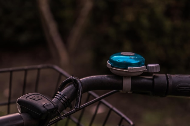 Photo close-up of bicycle ringbell