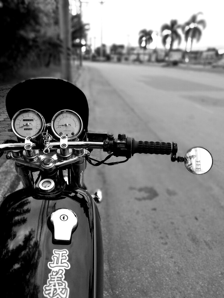 Photo 道路上の自転車のクローズアップ
