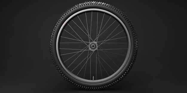 Photo close up of a bicycle tire on a black background suitable for various design projects