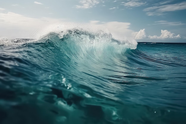 close up big Blue wave at Maldives