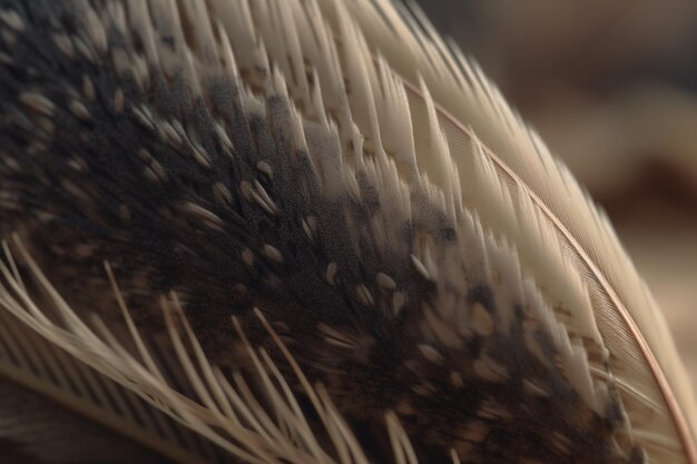 A close up of a bird's feathers