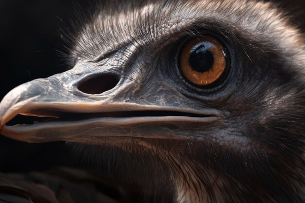 A close up of a bird's head and beak