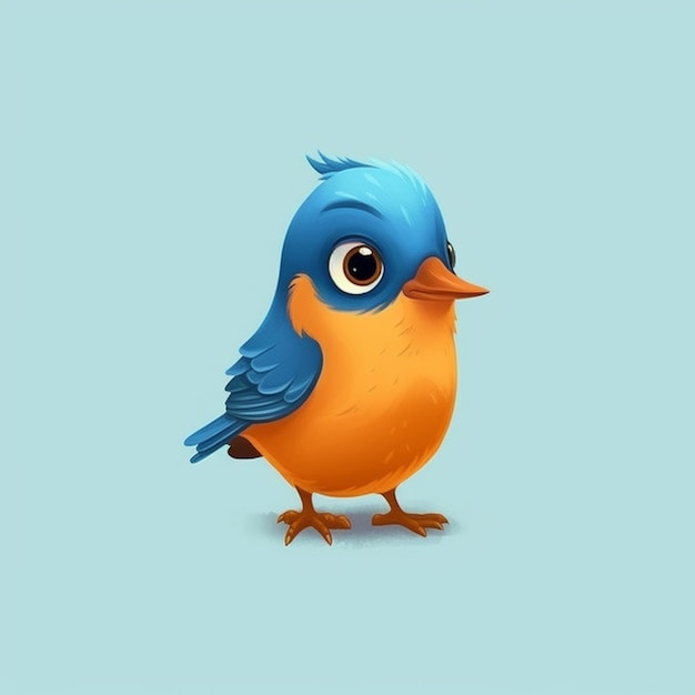 A close up of a bird with a blue and orange beak generative ai