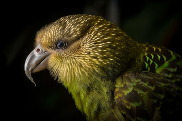 A close up of a bird with a worm in its beak