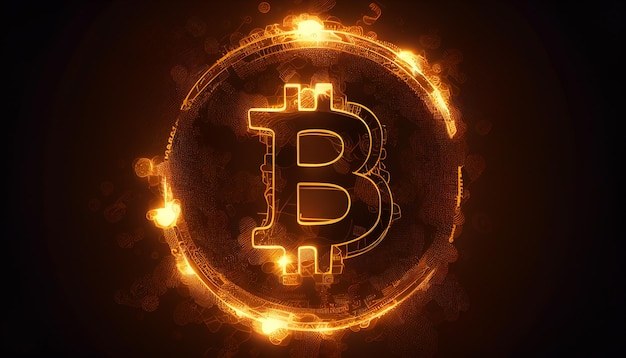 Close up of bitcoin generative ai