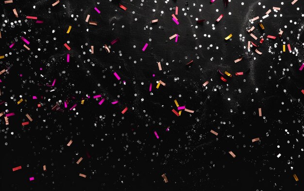 a close up of a black background with confetti sprinkles generative ai